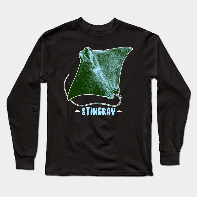 Stingray | Oceanography Sea Animal Marine Life Long Sleeve T-Shirt by encycloart
